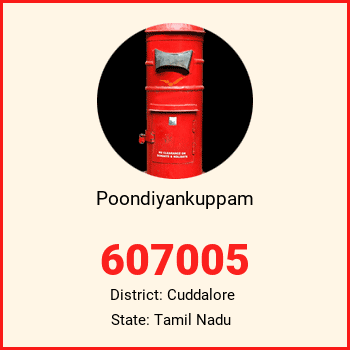 Poondiyankuppam pin code, district Cuddalore in Tamil Nadu