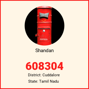 Shandan pin code, district Cuddalore in Tamil Nadu