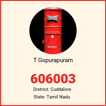 T Gopurapuram pin code, district Cuddalore in Tamil Nadu