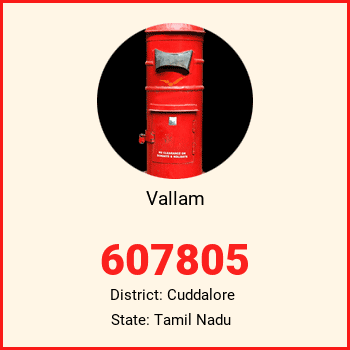 Vallam pin code, district Cuddalore in Tamil Nadu