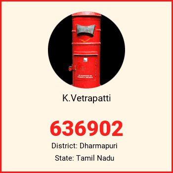 K.Vetrapatti pin code, district Dharmapuri in Tamil Nadu