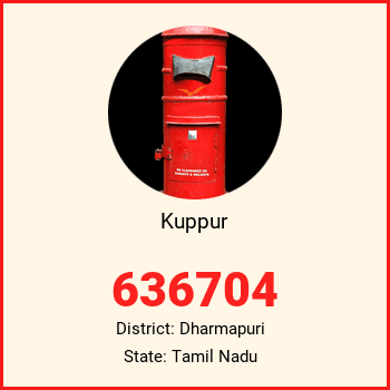 Kuppur pin code, district Dharmapuri in Tamil Nadu