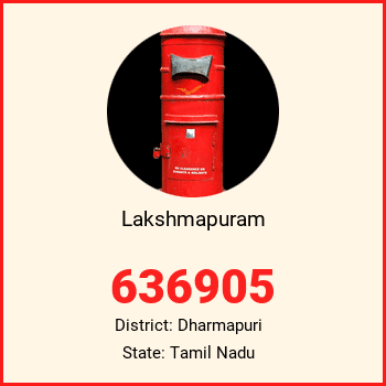 Lakshmapuram pin code, district Dharmapuri in Tamil Nadu