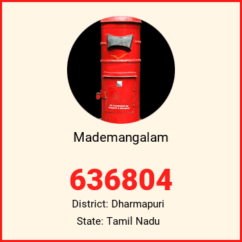 Mademangalam pin code, district Dharmapuri in Tamil Nadu
