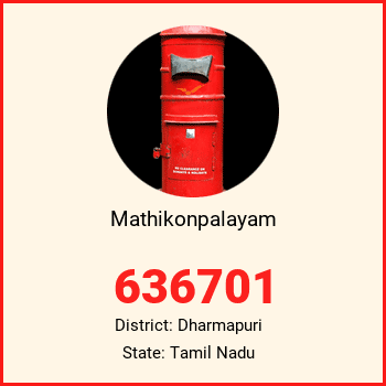 Mathikonpalayam pin code, district Dharmapuri in Tamil Nadu