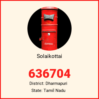 Solaikottai pin code, district Dharmapuri in Tamil Nadu