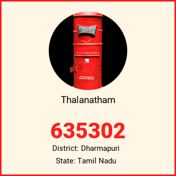 Thalanatham pin code, district Dharmapuri in Tamil Nadu