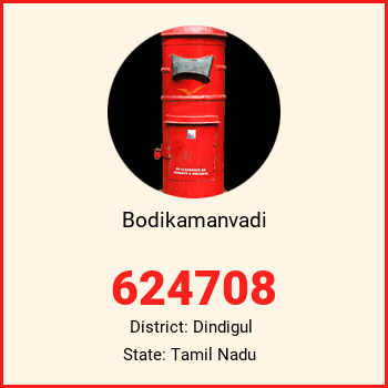 Bodikamanvadi pin code, district Dindigul in Tamil Nadu