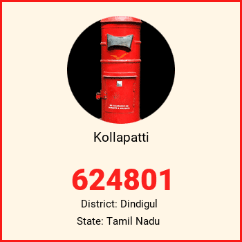 Kollapatti pin code, district Dindigul in Tamil Nadu
