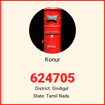 Konur pin code, district Dindigul in Tamil Nadu