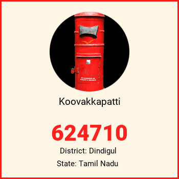 Koovakkapatti pin code, district Dindigul in Tamil Nadu