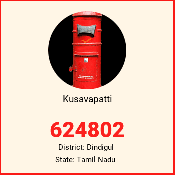 Kusavapatti pin code, district Dindigul in Tamil Nadu