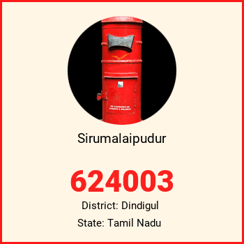 Sirumalaipudur pin code, district Dindigul in Tamil Nadu