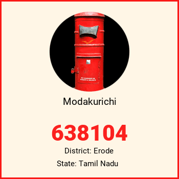 Modakurichi pin code, district Erode in Tamil Nadu