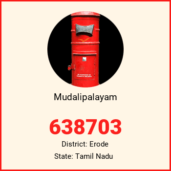 Mudalipalayam pin code, district Erode in Tamil Nadu