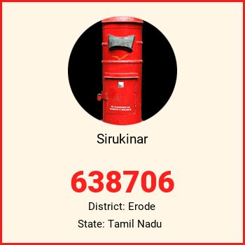 Sirukinar pin code, district Erode in Tamil Nadu