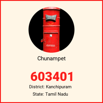 Chunampet pin code, district Kanchipuram in Tamil Nadu