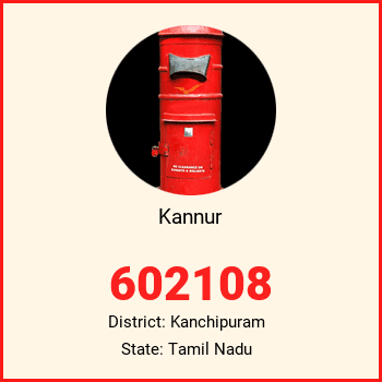 Kannur pin code, district Kanchipuram in Tamil Nadu