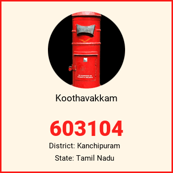 Koothavakkam pin code, district Kanchipuram in Tamil Nadu