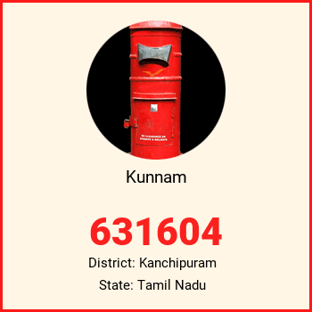 Kunnam pin code, district Kanchipuram in Tamil Nadu