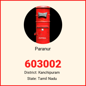 Paranur pin code, district Kanchipuram in Tamil Nadu