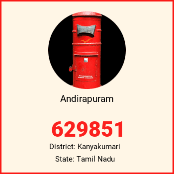 Andirapuram pin code, district Kanyakumari in Tamil Nadu