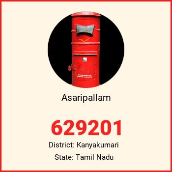 Asaripallam pin code, district Kanyakumari in Tamil Nadu