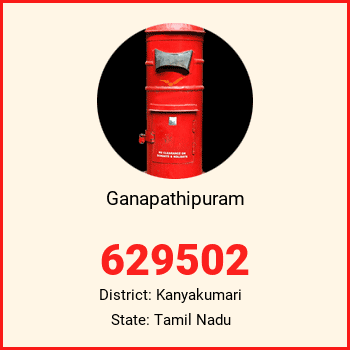 Ganapathipuram pin code, district Kanyakumari in Tamil Nadu