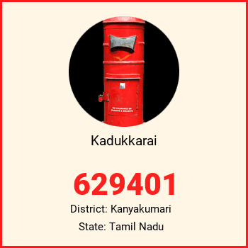 Kadukkarai pin code, district Kanyakumari in Tamil Nadu