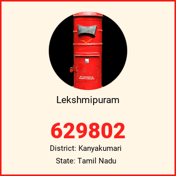 Lekshmipuram pin code, district Kanyakumari in Tamil Nadu