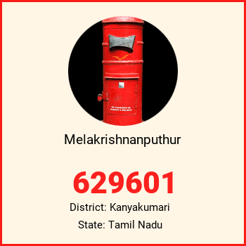 Melakrishnanputhur pin code, district Kanyakumari in Tamil Nadu