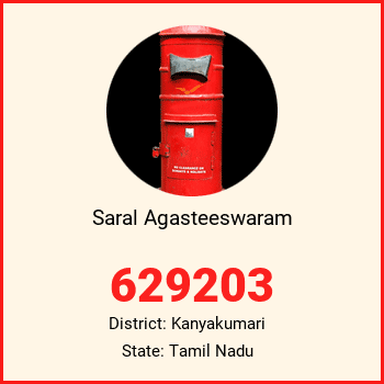 Saral Agasteeswaram pin code, district Kanyakumari in Tamil Nadu