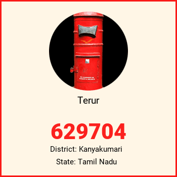 Terur pin code, district Kanyakumari in Tamil Nadu