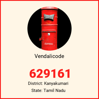 Vendalicode pin code, district Kanyakumari in Tamil Nadu