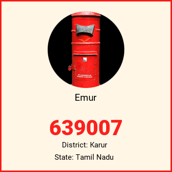 Emur pin code, district Karur in Tamil Nadu