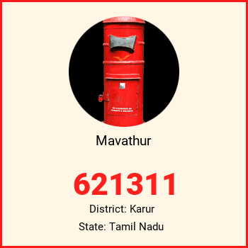 Mavathur pin code, district Karur in Tamil Nadu