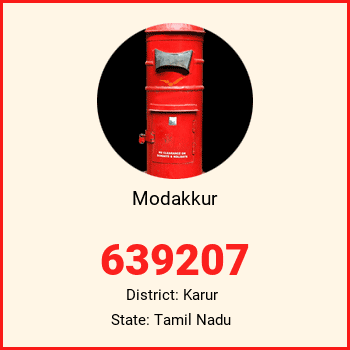 Modakkur pin code, district Karur in Tamil Nadu