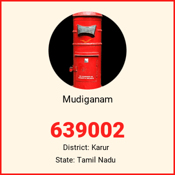 Mudiganam pin code, district Karur in Tamil Nadu