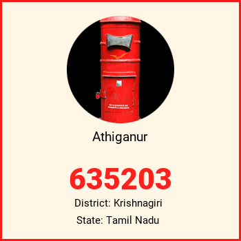 Athiganur pin code, district Krishnagiri in Tamil Nadu