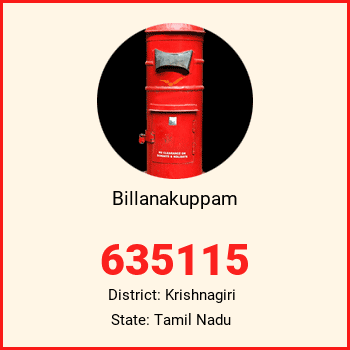Billanakuppam pin code, district Krishnagiri in Tamil Nadu