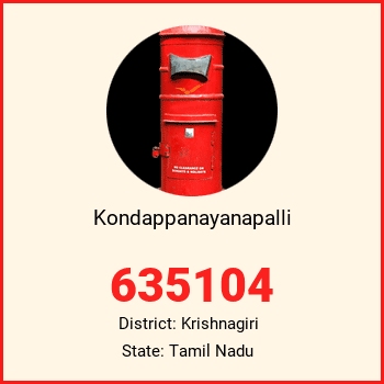 Kondappanayanapalli pin code, district Krishnagiri in Tamil Nadu