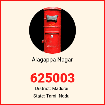Alagappa Nagar pin code, district Madurai in Tamil Nadu