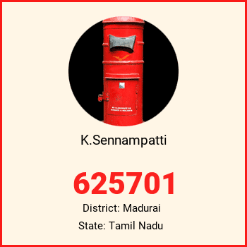 K.Sennampatti pin code, district Madurai in Tamil Nadu