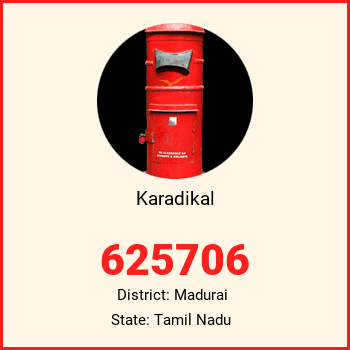 Karadikal pin code, district Madurai in Tamil Nadu