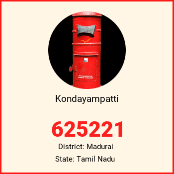 Kondayampatti pin code, district Madurai in Tamil Nadu