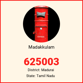 Madakkulam pin code, district Madurai in Tamil Nadu