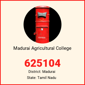 Madurai Agricultural College pin code, district Madurai in Tamil Nadu