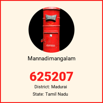 Mannadimangalam pin code, district Madurai in Tamil Nadu