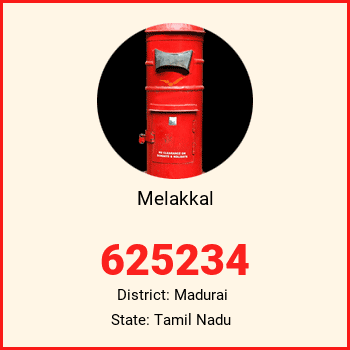 Melakkal pin code, district Madurai in Tamil Nadu