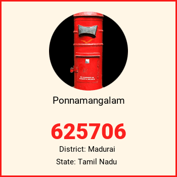 Ponnamangalam pin code, district Madurai in Tamil Nadu